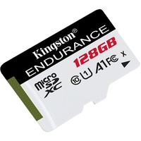 Kingston High Endurance 128 GB MicroSD UHS-I Clase 10, Tarjeta de memoria blanco/Negro, 128 GB, MicroSD, Clase 10, UHS-I, 95 MB/s, 45 MB/s