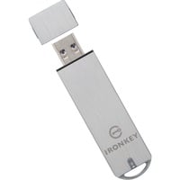 Kingston IronKey 128GB Basic S1000 Encrypted USB 3.0 FIPS 140-2 Level 3, Lápiz USB 128 GB, USB tipo A, 3.2 Gen 1 (3.1 Gen 1), 230 MB/s, Tapa, Plata