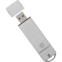 Kingston IronKey 16GB Basic S1000 Encrypted USB 3.0 FIPS 140-2 Level 3, Lápiz USB 16 GB, USB tipo A, 3.2 Gen 1 (3.1 Gen 1), 180 MB/s, Tapa, Plata