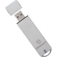 Kingston IronKey 8GB Basic S1000 Encrypted USB 3.0 FIPS 140-2 Level 3, Lápiz USB 8 GB, USB tipo A, 3.2 Gen 1 (3.1 Gen 1), 180 MB/s, Tapa, Plata