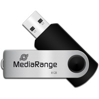 MediaRange MR908 unidad flash USB 8 GB USB Type-A / Micro-USB 2.0 Negro, Plata, Lápiz USB negro/Plateado, 8 GB, USB Type-A / Micro-USB, 2.0, 13 MB/s, Girar, Negro, Plata