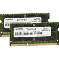 Mushkin 8GB PC3L-12800 Kit módulo de memoria 2 x 4 GB DDR3 1600 MHz, Memoria RAM 8 GB, 2 x 4 GB, DDR3, 1600 MHz, 204-pin SO-DIMM