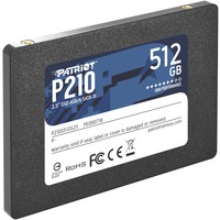 Patriot P210 2.5" 512 GB Serial ATA III, Unidad de estado sólido negro, 512 GB, 2.5", 500 MB/s