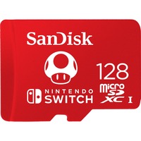 SanDisk SDSQXAO-128G-GNCZN memoria flash 128 GB MicroSDXC, Tarjeta de memoria rojo, 128 GB, MicroSDXC, 100 MB/s, 90 MB/s, Class 3 (U3), Rojo, Blanco