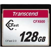 Transcend 128GB CFX600 CFast 2.0 MLC, Tarjeta de memoria 128 GB, CFast 2.0, MLC, 512 MB/s, 160 MB/s, Negro