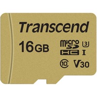 Transcend 16GB UHS-I U3 MicroSDHC Clase 10, Tarjeta de memoria 16 GB, MicroSDHC, Clase 10, UHS-I, 95 MB/s, 50 MB/s