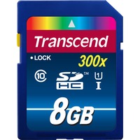 Transcend 8GB SDHC Class 10 UHS-I NAND Clase 10, Tarjeta de memoria azul, 8 GB, SDHC, Clase 10, NAND, 90 MB/s, Class 1 (U1)