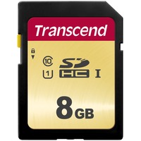 Transcend 8GB, UHS-I, SD SDHC MLC Clase 10, Tarjeta de memoria negro/Amarillo, UHS-I, SD, 8 GB, SDHC, Clase 10, MLC, 95 MB/s, 20 MB/s