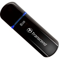 Transcend JetFlash elite 600, Lápiz USB negro brillante, 8 GB, USB tipo A, 2.0, Tapa, 10,3 g, Negro