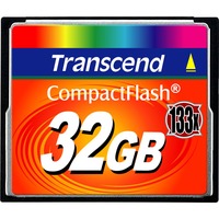 Transcend TS32GCF133 Memorias flash, Tarjeta de memoria negro, 32 GB, CompactFlash, MLC, 50 MB/s, 20 MB/s, Negro