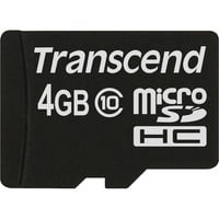 Transcend TS4GUSDC10 memoria flash 4 GB MicroSDHC NAND Clase 10, Tarjeta de memoria 4 GB, MicroSDHC, Clase 10, NAND, 90 MB/s, Negro