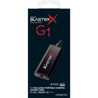 Creative Sound BlasterX G1 7.1 canales USB, Tarjeta de sonido negro, 7.1 canales, 24 bit, 93 dB, USB