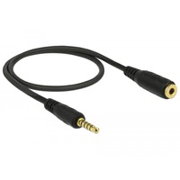 DeLOCK 85700 cable de audio 0,5 m 3,5mm Negro negro, 3,5mm, Macho, 3,5mm, Hembra, 0,5 m, Negro