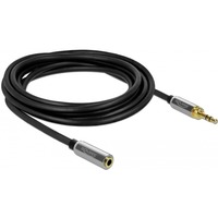 DeLOCK 85782 cable de audio 3 m 3,5mm Negro, Gris, Cable alargador negro, 3,5mm, Macho, 3,5mm, Hembra, 3 m, Negro, Gris