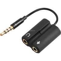 Sharkoon PMP35 cable de audio 0,12 m 3,5mm Negro, Adaptador negro, 3,5mm, Macho, 3,5mm, Hembra, 0,12 m, Negro