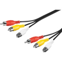 goobay 50381 cable de vídeo compuesto 2 m 3 x RCA Rojo, Blanco, Amarillo negro, 2 m, 3 x RCA, 3 x RCA, Macho, Macho, Rojo, Blanco, Amarillo