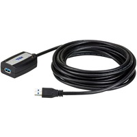 ATEN Cable extensor USB 3.2 Gen1 de 5 m, Cable alargador negro, 5 m, USB A, USB A, USB 3.2 Gen 1 (3.1 Gen 1), 5000 Mbit/s, Negro