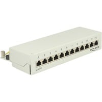 DeLOCK 87292 panel de parcheo, Patch Panel gris, RJ-45, LSA, Gris, Metal, Montaje en pared, 218 mm, 44,2 mm