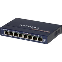 Netgear GS108GE switch No administrado Gigabit Ethernet (10/100/1000) Azul, Interruptor/Conmutador azul, No administrado, Gigabit Ethernet (10/100/1000), Bidireccional completo (Full duplex), Minorista