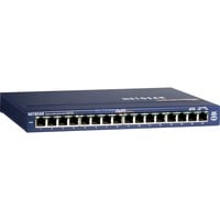 Netgear GS116 No administrado Gigabit Ethernet (10/100/1000) Gris, Interruptor/Conmutador azul, No administrado, Gigabit Ethernet (10/100/1000), Bidireccional completo (Full duplex), Minorista