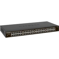 Netgear GS348 No administrado Gigabit Ethernet (10/100/1000) 1U Negro, Interruptor/Conmutador No administrado, Gigabit Ethernet (10/100/1000), Montaje en rack, 1U