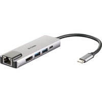 D-Link DUB-M520 base para portátil y replicador de puertos Alámbrico Thunderbolt 3 Aluminio, Negro, Hub USB plateado, Alámbrico, Thunderbolt 3, 60 W, 10,100,1000 Mbit/s, IEEE 802.3, IEEE 802.3ab, IEEE 802.3az, IEEE 802.3u, IEEE 802.3x, Aluminio, Negro