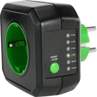 Ansmann AES1 adaptador e inversor de corriente Negro, Adaptador de enchufe negro/Verde, 230 V, 50 Hz, Negro