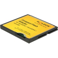 DeLOCK 61795 tarjeta y adaptador de interfaz, Lector de tarjetas negro/Amarillo, CompactFlash, 36,4 mm, 42,8 mm, 3,3 mm
