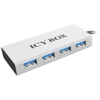 ICY BOX IB-AC6104 5000 Mbit/s Aluminio, Plata, Hub USB plateado/Negro, USB 3.2 Gen 1 (3.1 Gen 1) Type-A, 5000 Mbit/s, Aluminio, Plata, Aluminio, Poder, 90 mm