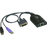 ATEN Adaptador KVM DVI USB compatible Smart Card con Virtual Media negro, USB, USB, DVI-D, Negro, Púrpura, RJ-45, 1 x RJ-45
