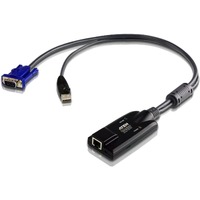 ATEN Adaptador KVM VGA USB con Virtual Media negro, USB, USB, VGA, Negro, Azul, Metálico, RJ-45, 1 x RJ-45