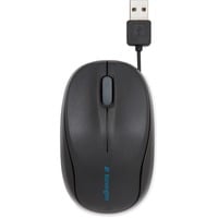 Kensington Ratón retráctil para portátiles Pro Fit negro, Ambidextro, Óptico, USB tipo A, 1000 DPI, Negro
