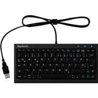KeySonic ACK-3401U teclado USB QWERTZ Alemán Negro negro, Mini, USB, Interruptor de membrana, QWERTZ, Negro