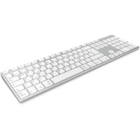 KeySonic KSK-8022BT teclado Bluetooth QWERTZ Alemán Plata plateado, Completo (100%), Bluetooth, Interruptor de membrana, QWERTZ, Plata