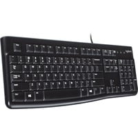 Logitech Keyboard K120 for Business teclado USB QWERTY Inglés Negro negro, Full-size (100%), Alámbrico, USB, QWERTY, Negro