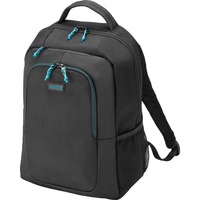 DICOTA Spin mochila Negro, Azul Poliéster negro, 39,6 cm (15.6"), Compartimento del portátil, A prueba de agua, Poliéster