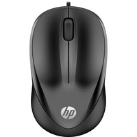 HP Ratón con cable 1000 negro, Ambidextro, USB tipo A, 1200 DPI, Negro