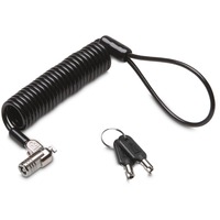 Kensington Candado con llave MicroSaver 2.0 para ordenadores portátiles, Cerradura insertable negro, 1,8 m, Kensington, Llave, Acero, Negro, Plata