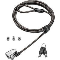 Kensington Candado universal con llave ClickSafe 2.0 para portátiles, Castillo negro, 1,8 m, Kensington, Llave, Acero al carbón, Negro
