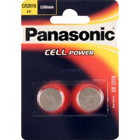 Panasonic CR-2016EL/2B Batería de un solo uso CR2016 Litio plateado, Batería de un solo uso, CR2016, Litio, 3 V, 2 pieza(s), 165 mAh