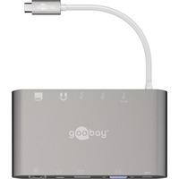 goobay 62113 base para portátil y replicador de puertos Alámbrico USB 3.2 Gen 1 (3.1 Gen 1) Type-C Plata, Lector de tarjetas plateado, Alámbrico, USB 3.2 Gen 1 (3.1 Gen 1) Type-C, 60 W, 1000 Mbit/s, Plata, MicroSD (TransFlash), MicroSDHC, MicroSDXC, SD, SDHC, SDXC