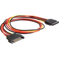 DeLOCK 0.5m SATA 0,5 m, Cable alargador 0,5 m, SATA de 15 pines, SATA de 15 pines, Macho, Hembra, Multicolor