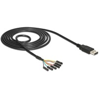 DeLOCK 1.8m USB2.0-A/TTL 6-p cable USB 1,8 m USB A Negro, Convertidor negro, 1,8 m, USB A, Negro