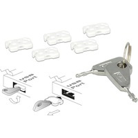 DeLOCK 20648 componente de vigilancia y detección, Cerradura insertable blanco/Plateado, Plata, Blanco