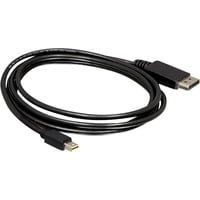 DeLOCK 3m Displayport Cable mini DisplayPort Negro, Adaptador negro, 3 m, mini DisplayPort, Displayport, Negro, Oro, 10,8 Gbit/s