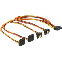 DeLOCK 60155 cable de alimentación interna 0,5 m 0,5 m, 4 x SATA de 15 pines, SATA de 15 pines, Macho, Hembra, Oro