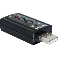 DeLOCK 61645 cambiador de género para cable USB 2.0 2x 3.5 Negro, Tarjeta de sonido negro, USB 2.0, 2x 3.5, Negro, Minorista