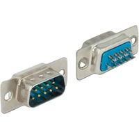 65881 conector Sub-D 9 pin Azul, Plata, Enchufe