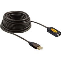 DeLOCK 82446 cable USB 10 m USB 2.0 USB A Negro, Cable alargador negro, 10 m, USB A, USB A, USB 2.0, 480 Mbit/s, Negro