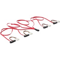 DeLOCK 83146 cable Serial Attached SCSI (SAS) 1 m Negro, Rojo, Blanco, Adaptador rojo/Negro, 1 m, mini SAS 36-pin, 4x SAS 29pin (SFF 8087 > 4x SFF 8482 + 5.25), Macho/Macho, Negro, Rojo, Blanco